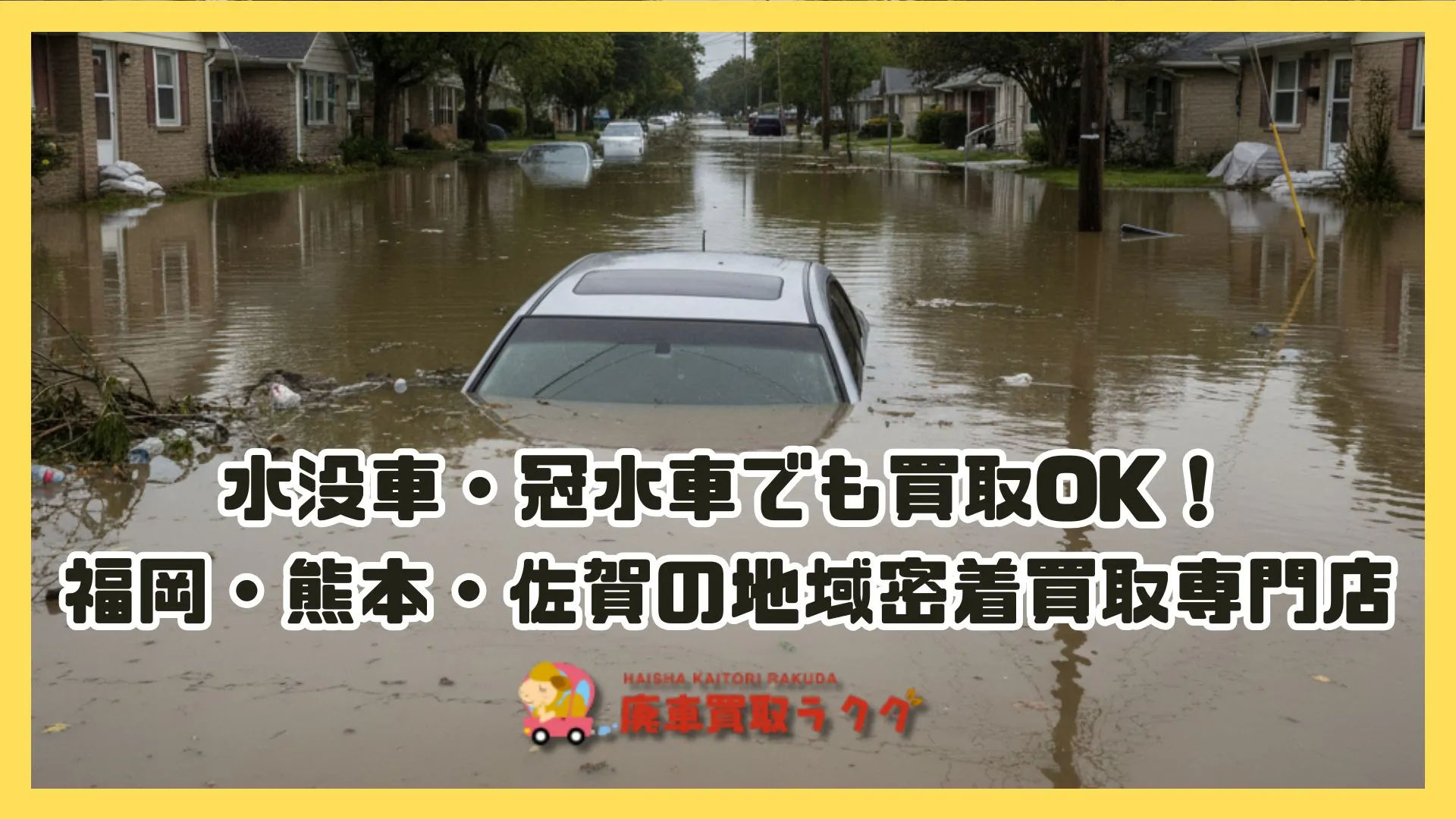 水没車・冠水車でも買取OK！福岡・熊本・佐賀の地域密着買取専門店【買取ラクダ】