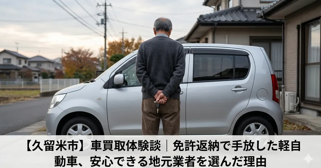 【久留米市】車買取体験談｜免許返納で手放した軽自動車、安心できる地元業者を選んだ理由