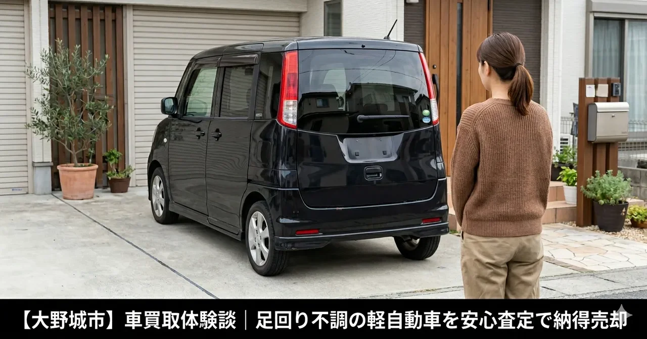 【大野城市】車買取体験談｜足回り不調の軽自動車を安心査定で納得売却